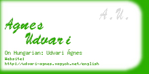 agnes udvari business card